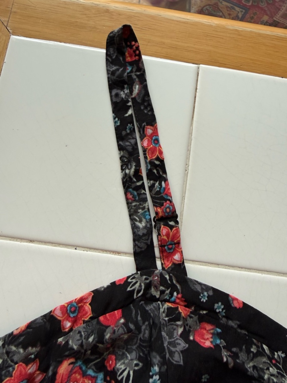 Torrid - Black Floral Skater Dress Smocked Sleeveless Summer NWOT Size 1 (16/18) - Picture 13 of 15